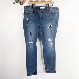 Slink Jeans Distressed Skinny Jeans Mid Wash